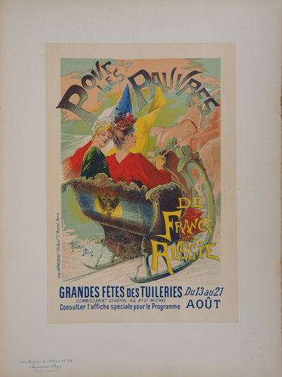 Gaston NOURY : Deux femmes dans le traîneau - Affiche (détail)