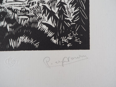 Pierre NOURY : Idylle - 1929 - Gravure sur bois (détail)