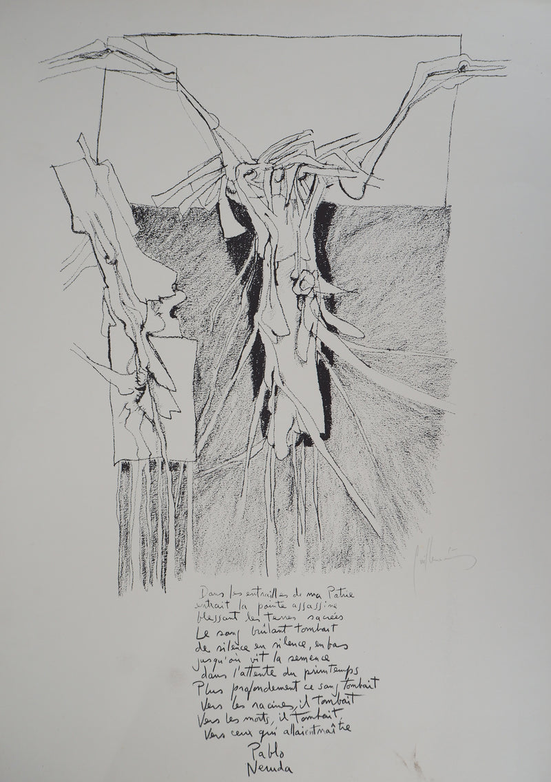 Guillermo NUNEZ : Les entrailles de ma patrie - Lithographie (détail)