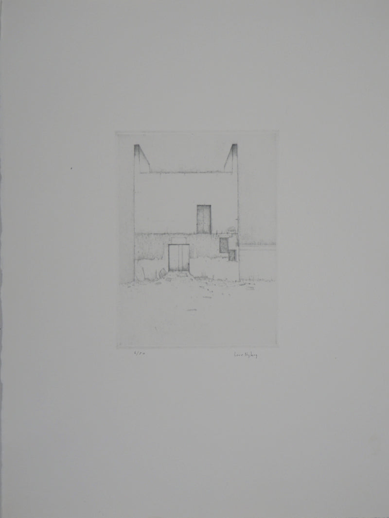 Lars NYBERG : Maison blanche - Gravure