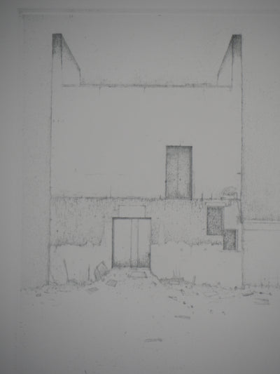 Lars NYBERG : Maison blanche - Gravure (détail)