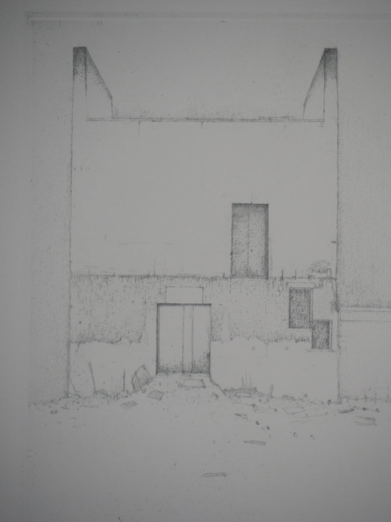 Lars NYBERG : Maison blanche - Gravure (détail)