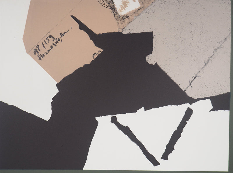 Evelyn ORTLIEB : Composition verte - Lithographie (détail)