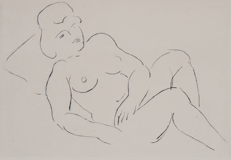 Emile  Othon FRIESZ : Nu couché, 1949 - Gravure (détail)