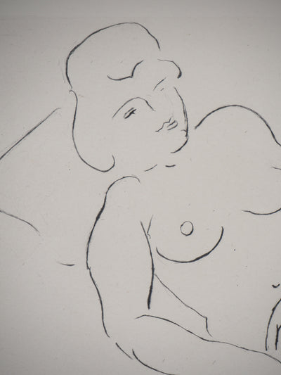 Emile  Othon FRIESZ : Nu couché, 1949 - Gravure (détail)