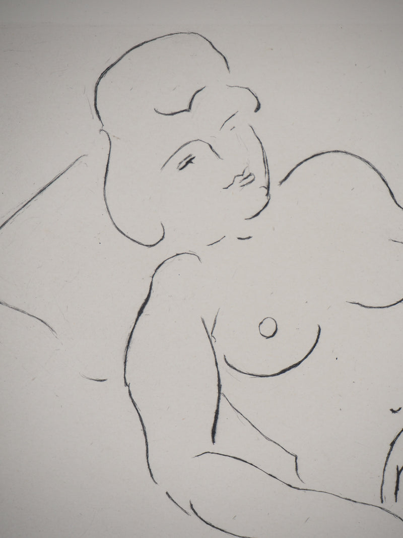 Emile  Othon FRIESZ : Nu couché, 1949 - Gravure (détail)