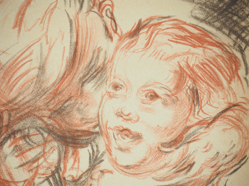 Emile  Othon FRIESZ : Frère et soeur, 1949 - Lithographie (détail)