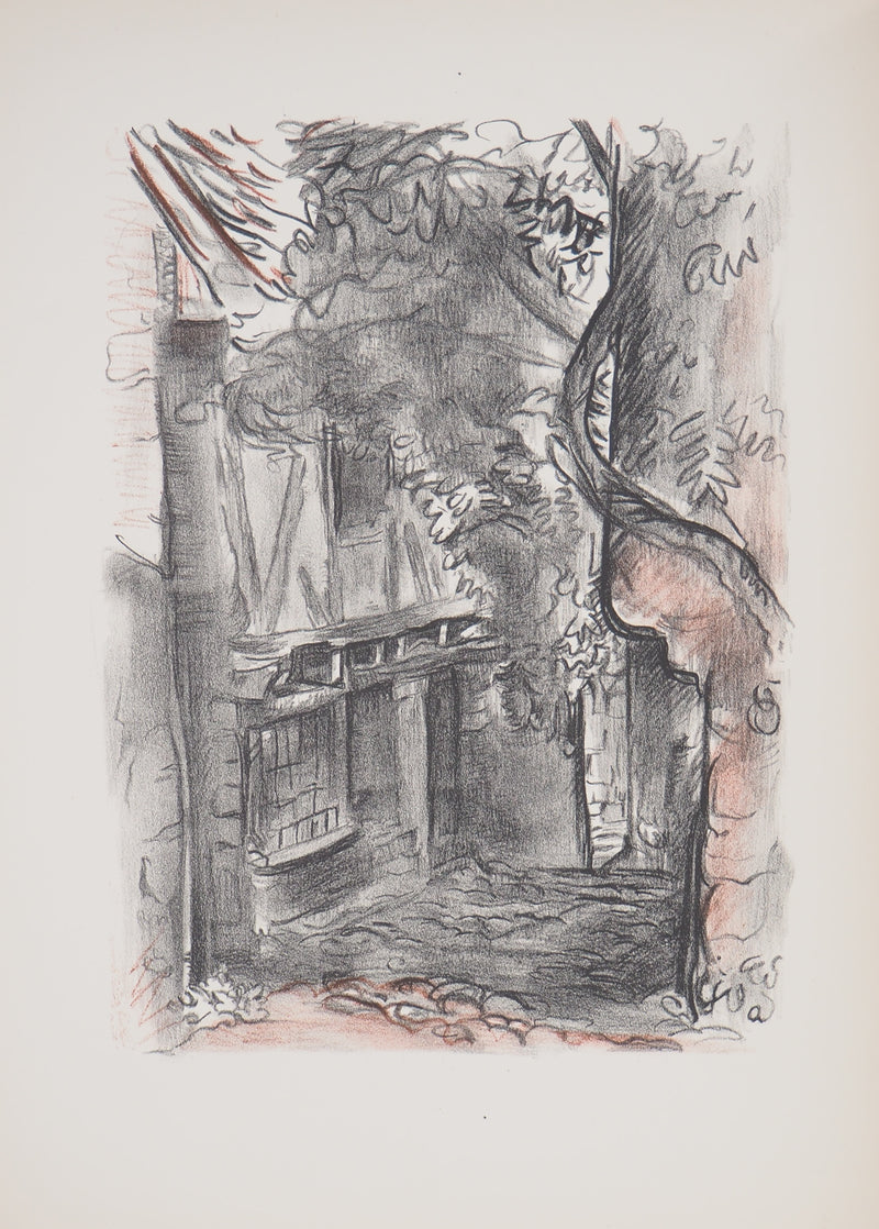 Emile  Othon FRIESZ : Maison rustique à colombages 1949 - Lithographie