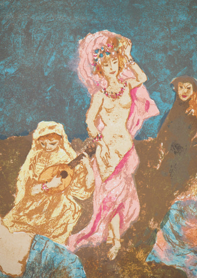 Roland OUDOT : Danse de minuit - Lithographie (détail)