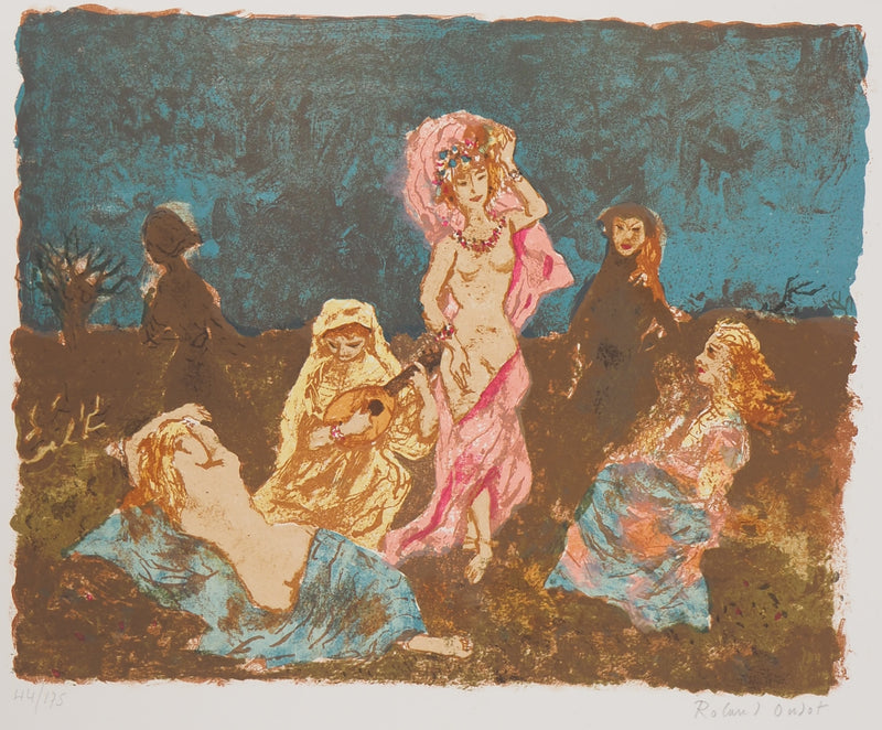 Roland OUDOT : Danse de minuit - Lithographie (détail)