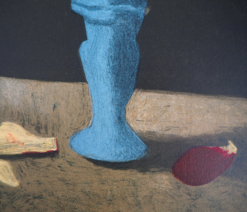 Roland OUDOT : Les dernières roses des Mesnils, 1956 - Lithographie (détail)