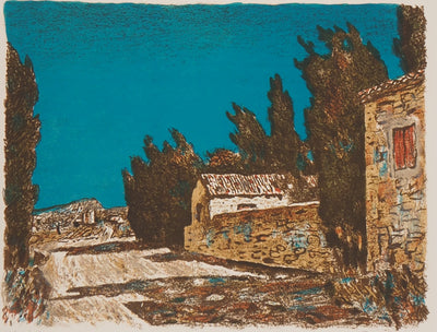 Roland OUDOT : Vieux Mas en Provence - Lithographie