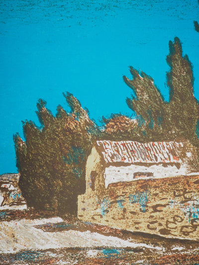 Roland OUDOT : Vieux Mas en Provence - Lithographie (détail)