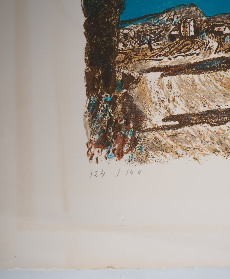 Roland OUDOT : Vieux Mas en Provence - Lithographie (détail)