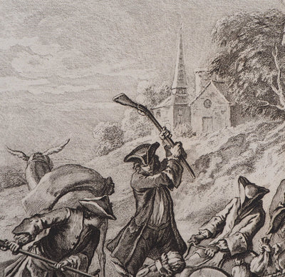 Jean-Baptiste OUDRY : Les deux mulets - Gravure (détail)