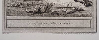 Jean-Baptiste OUDRY : Les deux mulets - Gravure (détail)