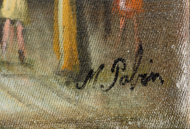 Michel PABOIS : Ambiance parisienne : Le restaurant le Fouquet - Tableau (détail)