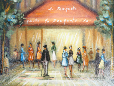 Michel PABOIS : Ambiance parisienne : Le restaurant le Fouquet - Tableau (détail)