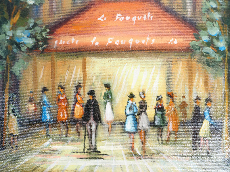 Michel PABOIS : Ambiance parisienne : Le restaurant le Fouquet - Tableau (détail)