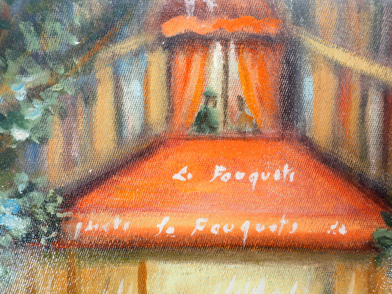 Michel PABOIS : Ambiance parisienne : Le restaurant le Fouquet - Tableau (détail)