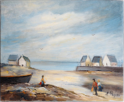 Michel PABOIS : Après-midi ensoleillée sur les plages de Bretagne - Tableau