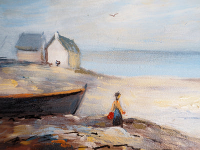 Michel PABOIS : Après-midi ensoleillée sur les plages de Bretagne - Tableau (détail)