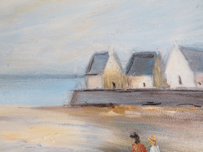Michel PABOIS : Après-midi ensoleillée sur les plages de Bretagne - Tableau (détail)