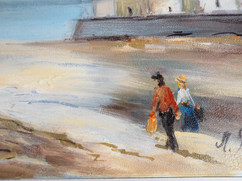 Michel PABOIS : Après-midi ensoleillée sur les plages de Bretagne - Tableau (détail)
