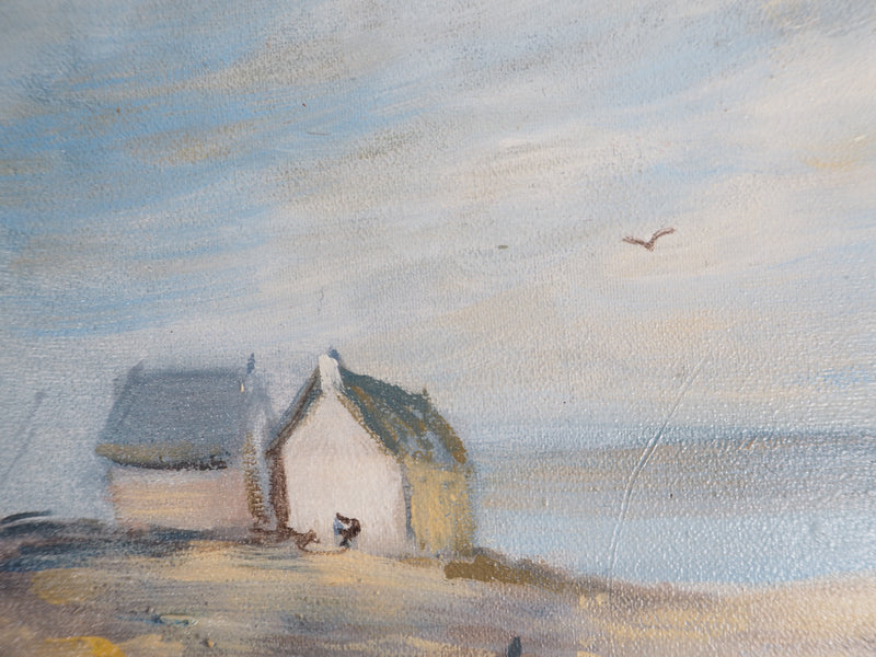 Michel PABOIS : Après-midi ensoleillée sur les plages de Bretagne - Tableau (détail)