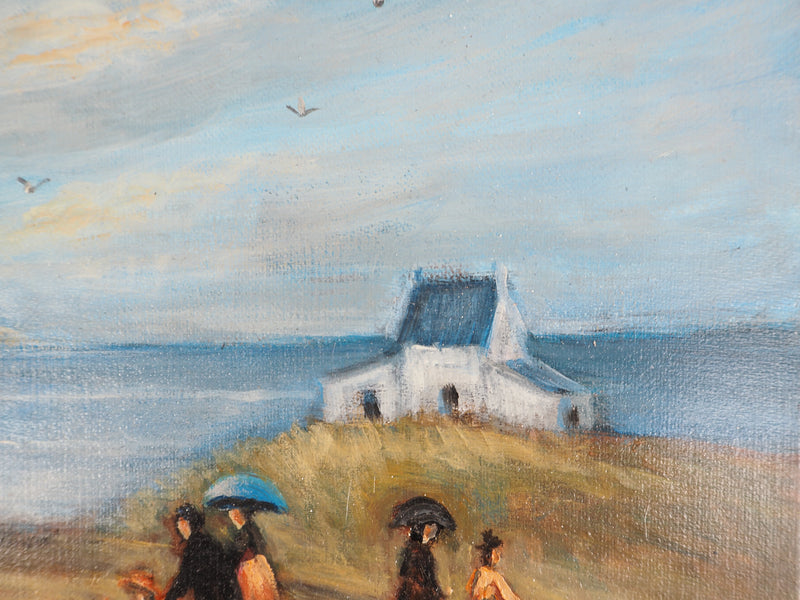 Michel PABOIS : Deux barques bretonnes au bord de l&