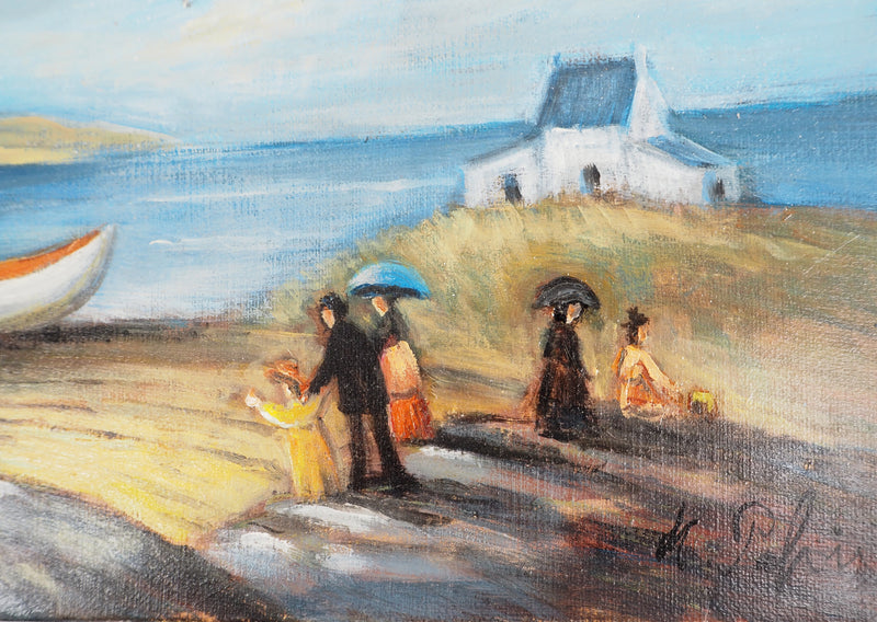 Michel PABOIS : Deux barques bretonnes au bord de l&