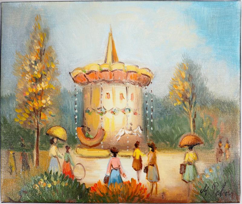 Michel PABOIS : Paris : une après-midi au carrousel - Tableau