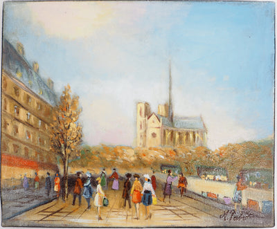 Michel PABOIS : Paris : les bouquinistes des quais et Notre Dame - Tableau