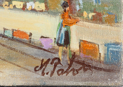 Michel PABOIS : Paris : les bouquinistes des quais et Notre Dame - Tableau (détail)