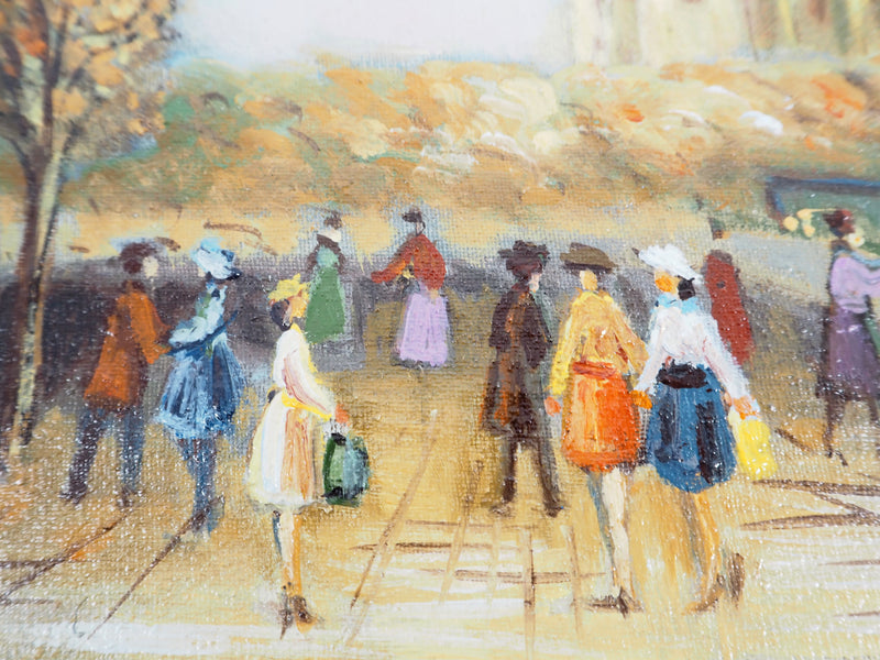 Michel PABOIS : Paris : les bouquinistes des quais et Notre Dame - Tableau (détail)