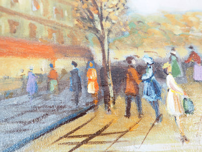 Michel PABOIS : Paris : les bouquinistes des quais et Notre Dame - Tableau (détail)