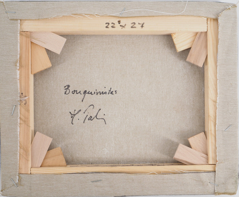 Michel PABOIS : Paris : les bouquinistes des quais et Notre Dame - Tableau (détail)