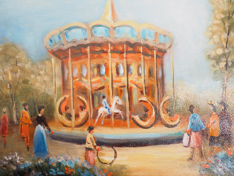 Michel PABOIS : Paris : carrousel du jardin des Tuileries - Tableau (détail)