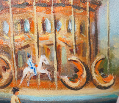 Michel PABOIS : Paris : carrousel du jardin des Tuileries - Tableau (détail)