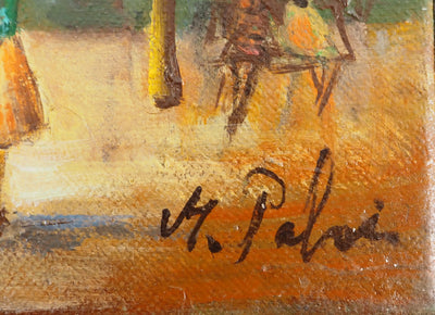 Michel PABOIS : Paris : Chevaux de bois au Tuileries - Tableau (détail)