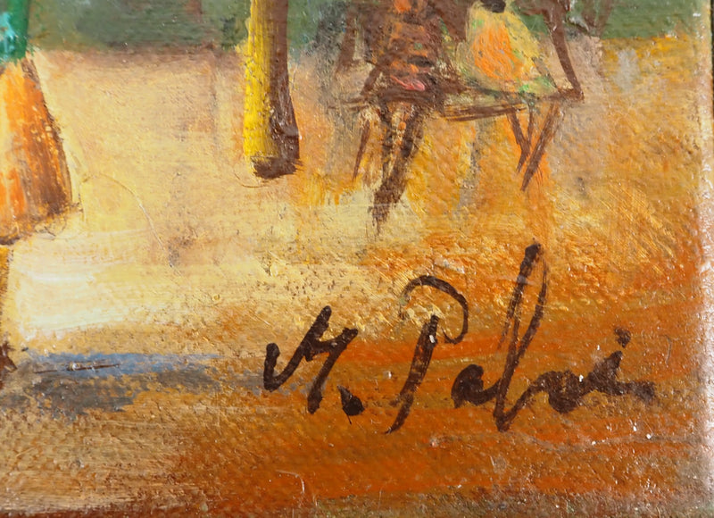 Michel PABOIS : Paris : Chevaux de bois au Tuileries - Tableau (détail)