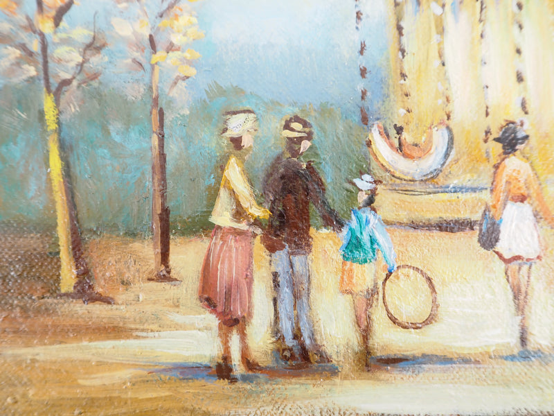 Michel PABOIS : Paris : Chevaux de bois au Tuileries - Tableau (détail)