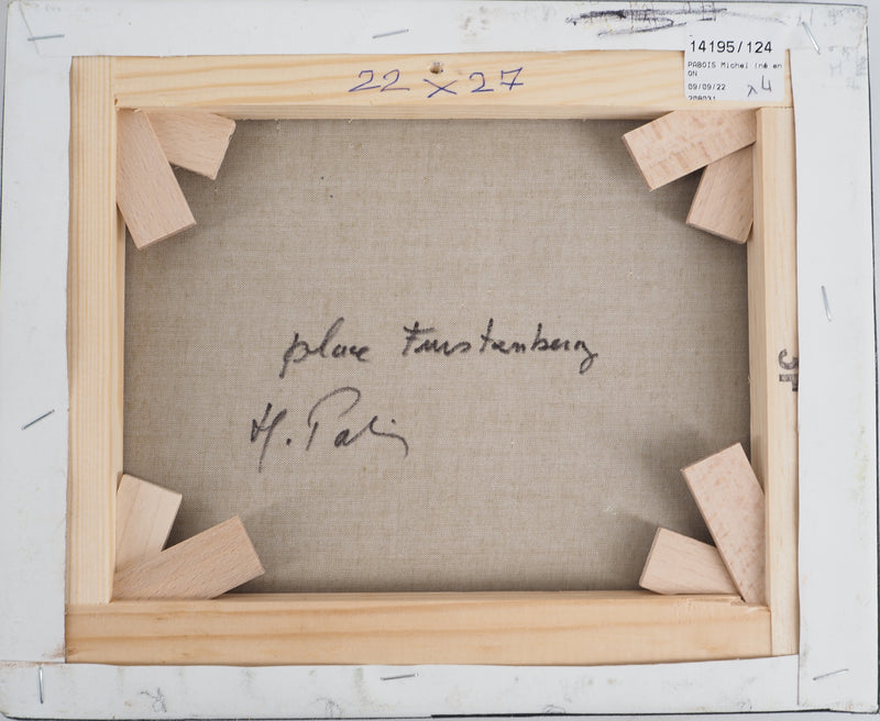 Michel PABOIS : Paris : place Furstemberg - Tableau (détail)