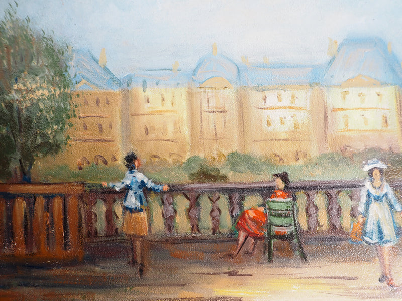 Michel PABOIS : Paris : journée au jardin du Luxembourg  - Tableau (détail)