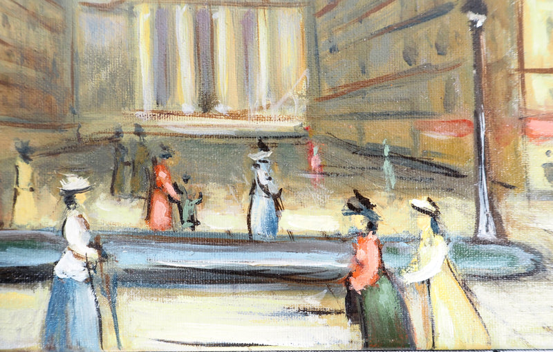 Michel PABOIS : Paris : place du Panthéon  - Tableau (détail)