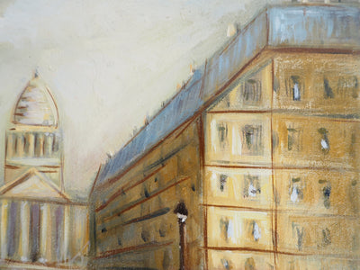 Michel PABOIS : Paris : place du Panthéon  - Tableau (détail)