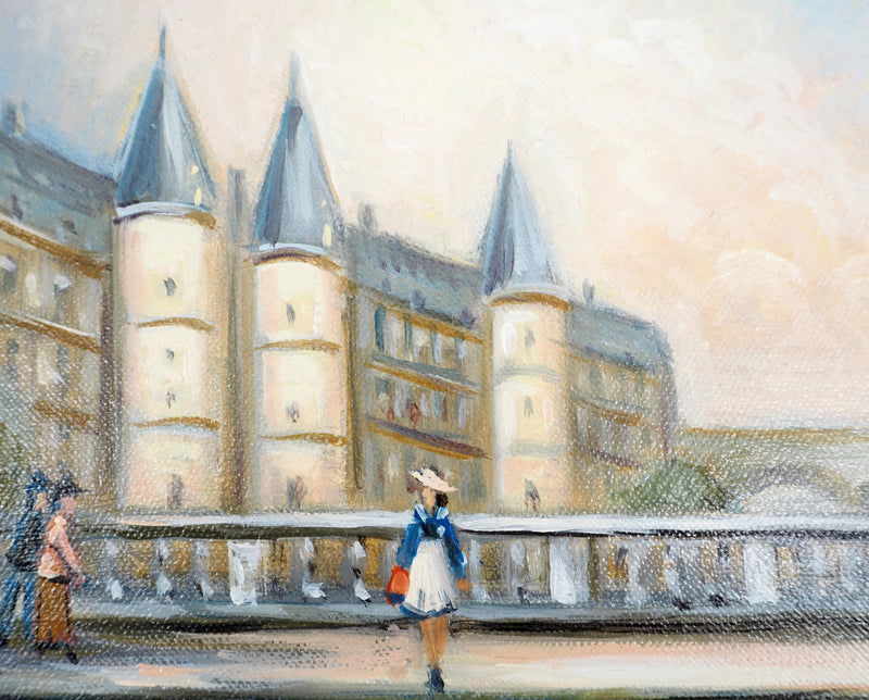 Michel PABOIS : Paris : pont vers la Conciergerie - Tableau (détail)