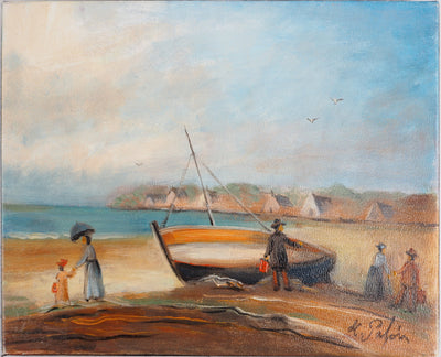 Michel PABOIS : Paysage breton : La barque - Tableau