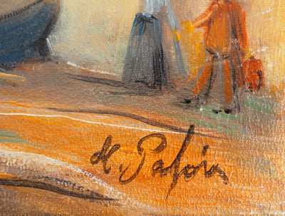 Michel PABOIS : Paysage breton : La barque - Tableau (détail)