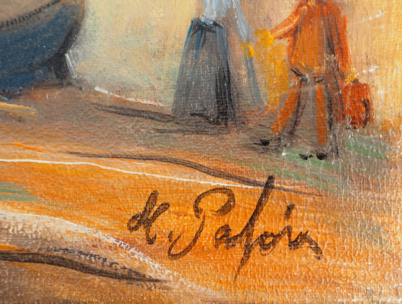 Michel PABOIS : Paysage breton : La barque - Tableau (détail)